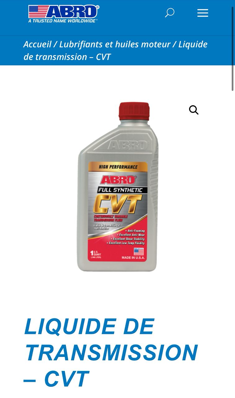 ABRO Liquide de transmission CVT haute performance